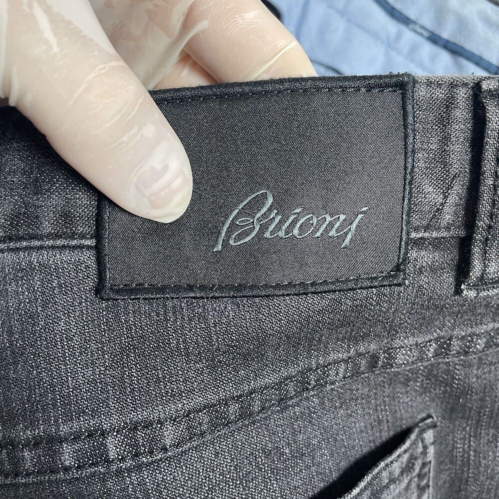 Brioni Marmolada Jeans Men’s Size 42 Regular Black Designer Preppy Denim Tessuto